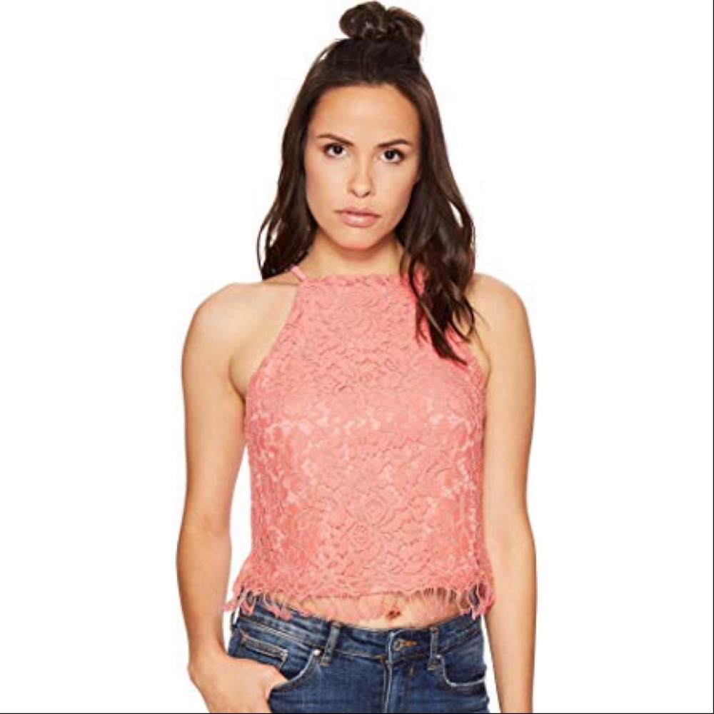 ❌SOLD❌Coral Lace Top